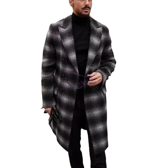 Men's Casual Check Single-breasted Coat 9261106593976