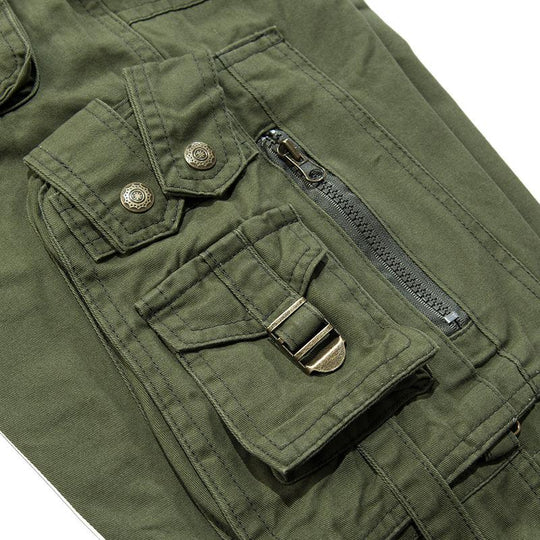 Men's Solid Cotton Multi-pocket Straight Cargo Pants 9261768278200