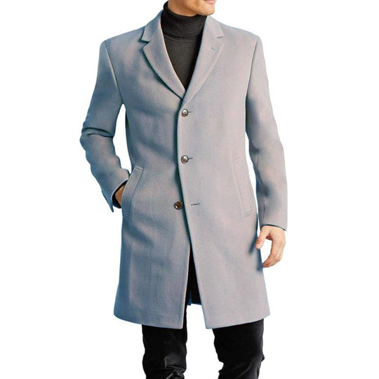 Men's Solid Color Single Breasted Lapel Coat 9261103481016