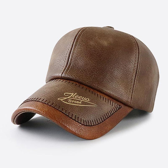 Men's Vintage Plush Warm Leather Baseball Cap 9880236490936