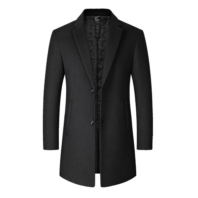 Men's Solid Color Lapel Thickened Coat 9261103775928