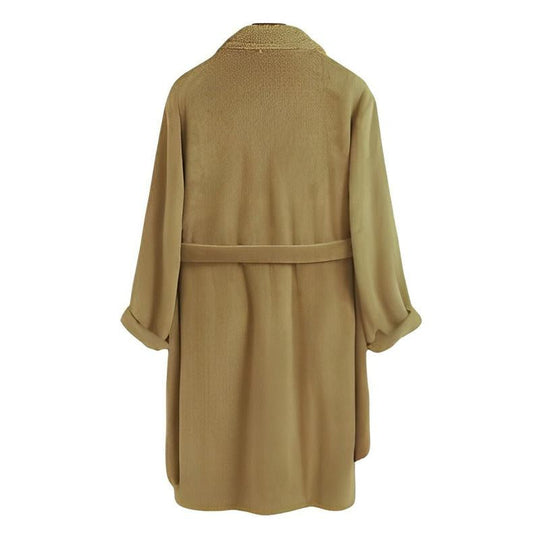 Men's Solid Color Single Breasted Coat Lapel Plush Coat 9261110853816