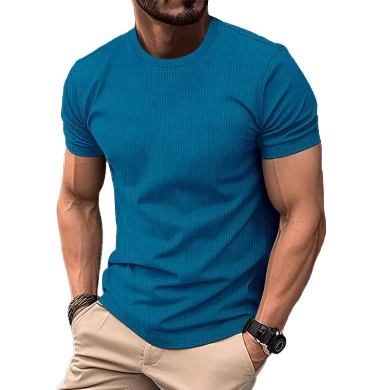 Men's Casual Round Neck Breathable Ice Silk Short-Sleeved T-Shirt 9261124092088