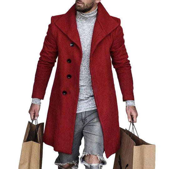 Men's Solid Color Lapel Single Breasted Coat 9261104267448