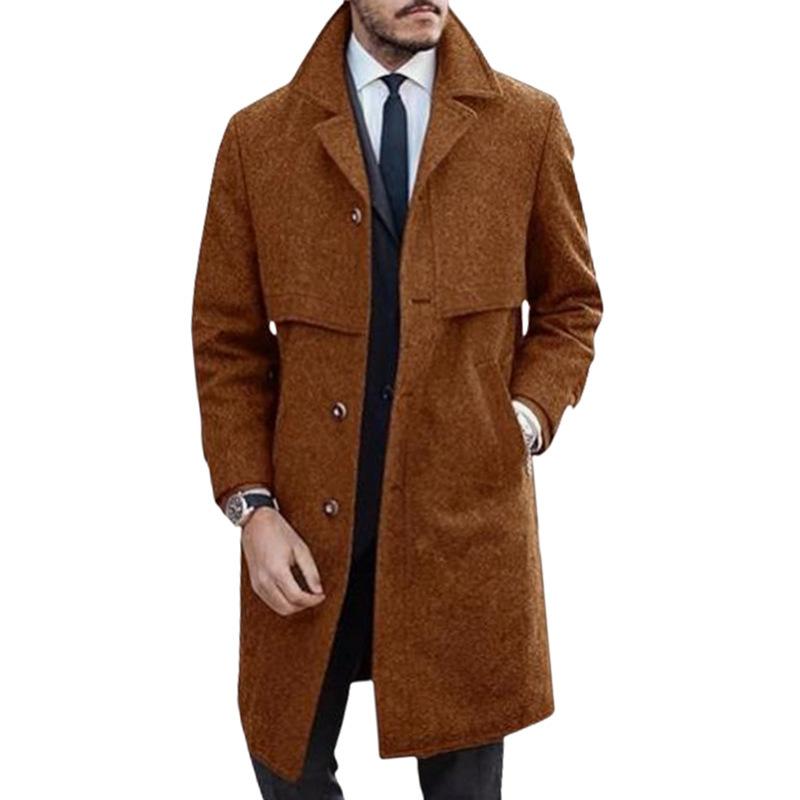 Men's Solid Color Single Breasted Long Suit Coat 9261106397368