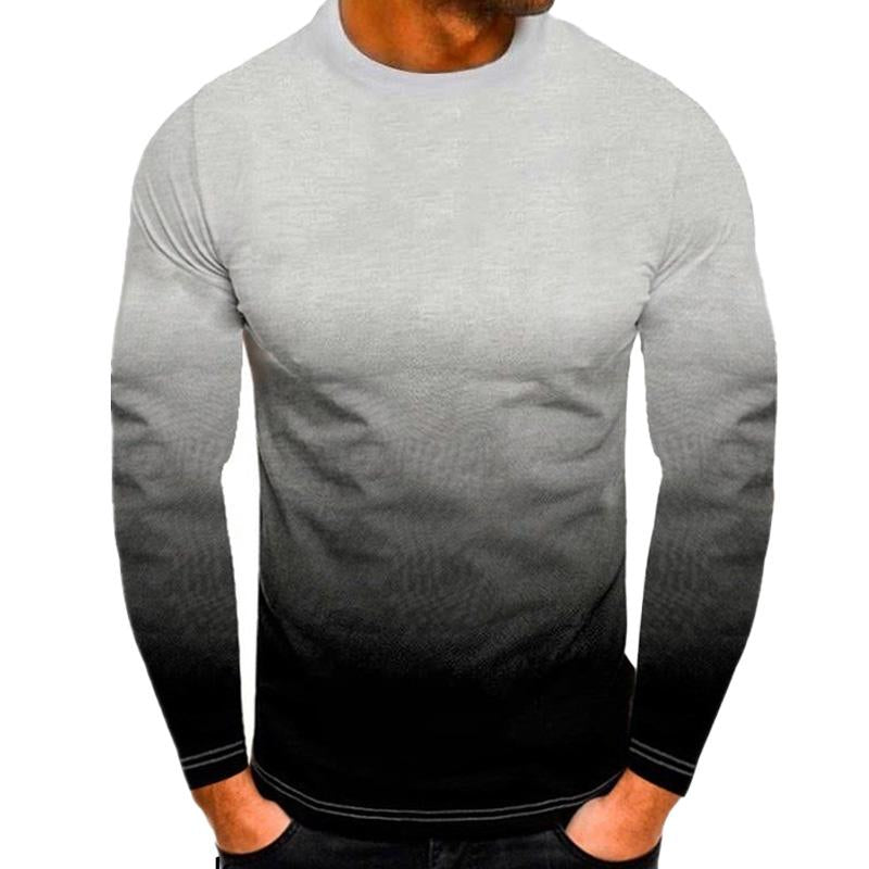 Men's Printed Sleeves Round Neck Long Sleeve T-Shirt 9261135855800