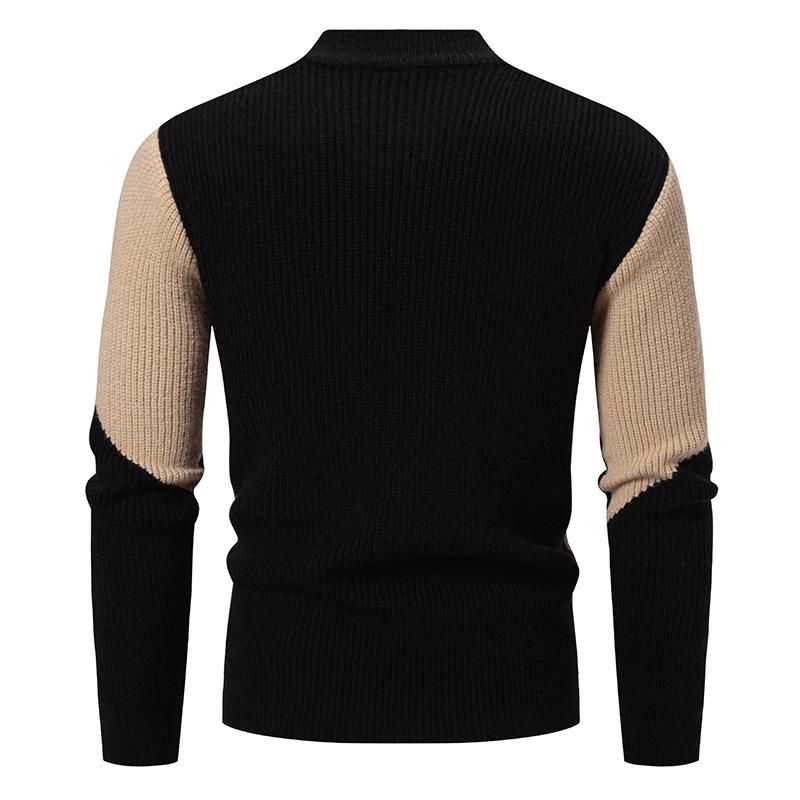 Men's Colorblock Half Turtleneck Knit Sweater 9262185152696