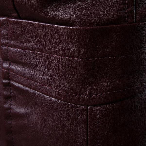 Men's Vintage Lapel Two Button Single Breasted Slim Fit PU Blazer DTT25082003