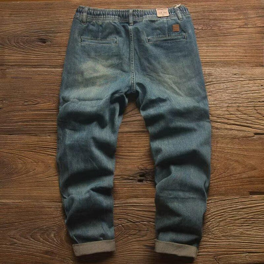 Men's Casual Solid Color Drawstring Straight Jeans DTT25082015