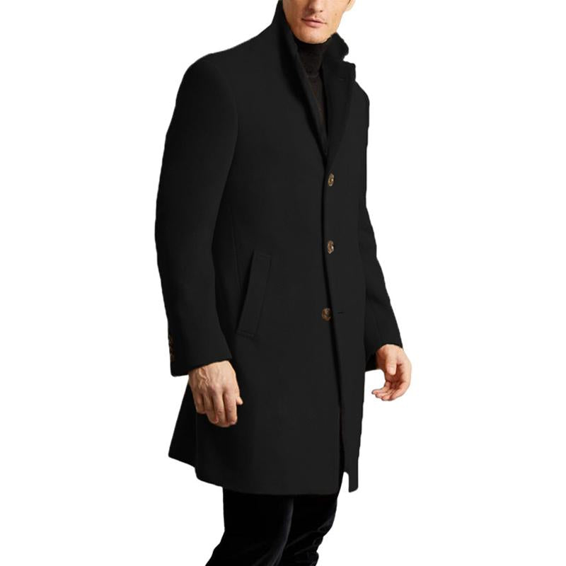 Men's Solid Color Single Breasted Lapel Coat 9261103481016
