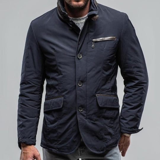 Men's Retro Casual Solid Color Patchwork Padded Zipper Jacket 9261111017656