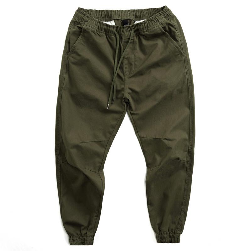 Men's Solid Color Loose Elastic Waist Cargo Pants 9261770047672