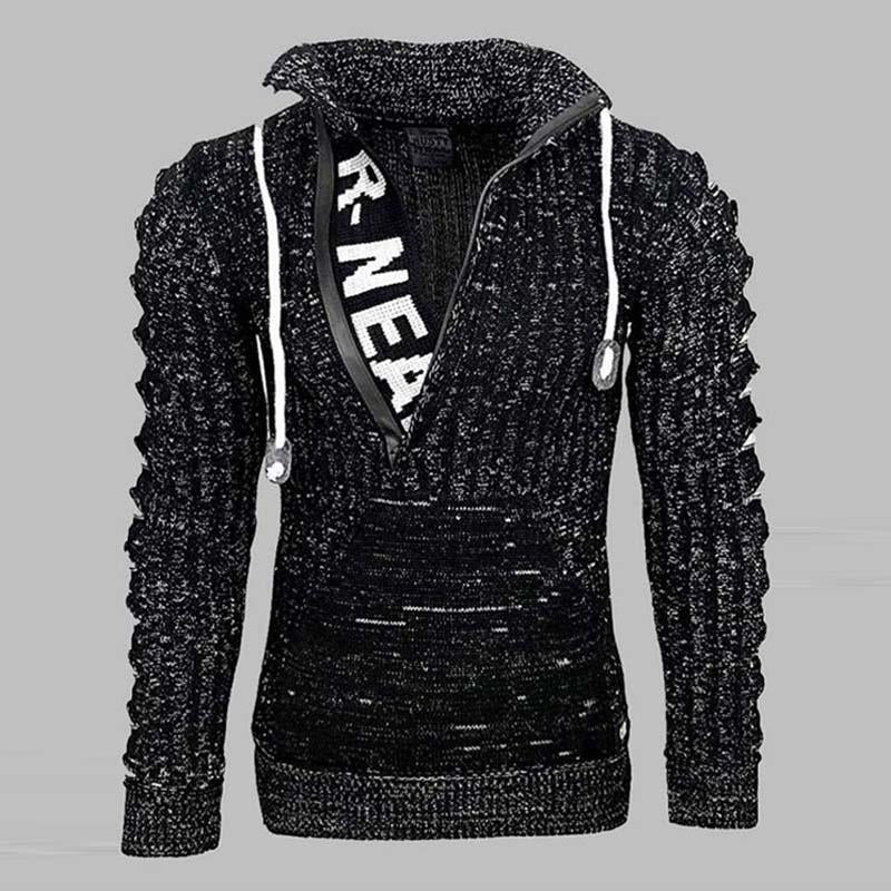 Men's Lapel Loose Pullover Knit Sweater 9262177779896