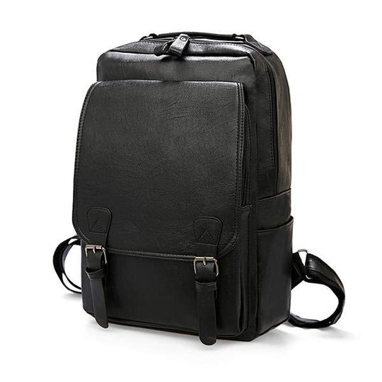 VINTAGE BUSINESS ZIP FLAP LEATHER BACKPACK 9262189117624