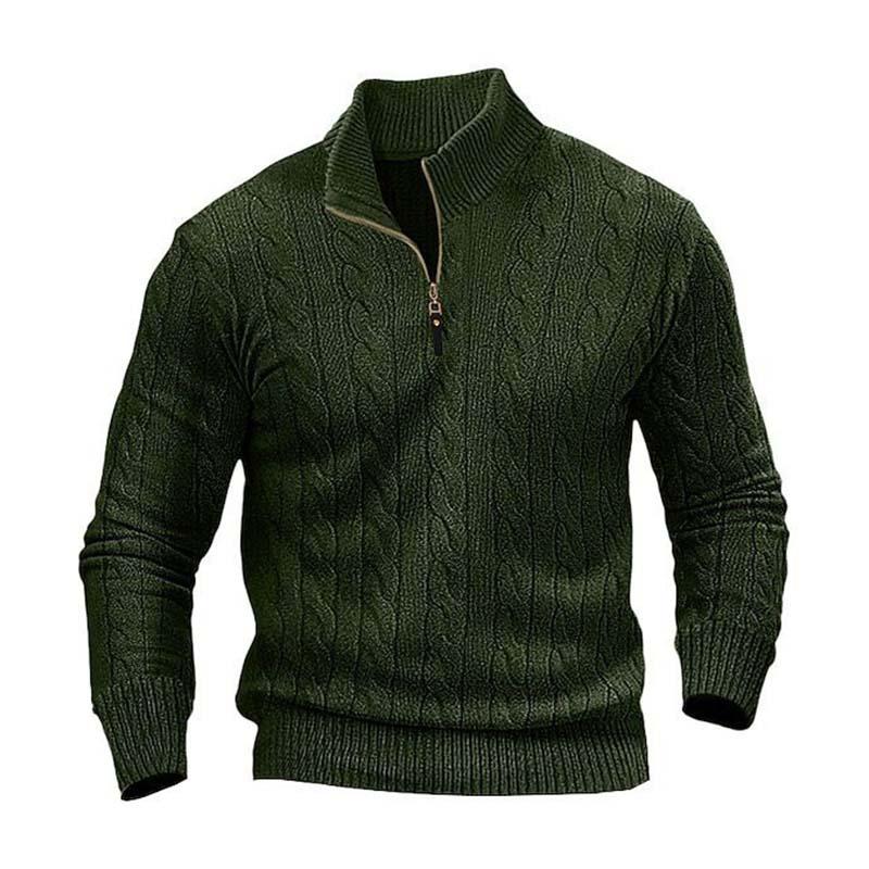 Men's Classic Casual Zip-Up Stand Collar Sweater 9268189593784