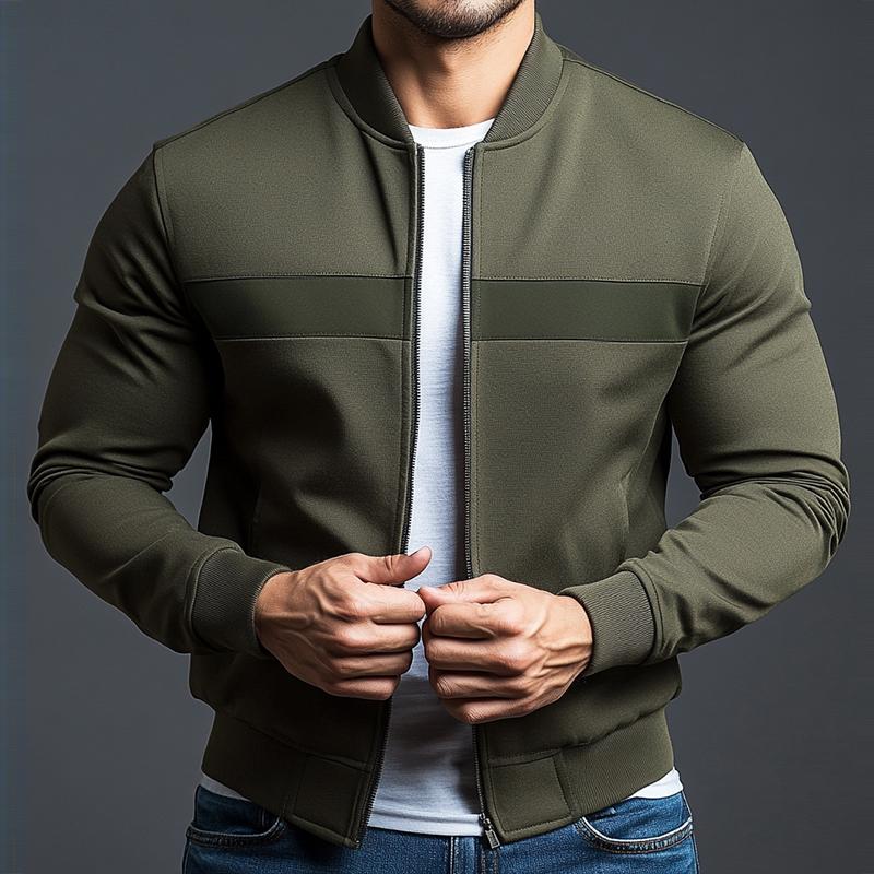 Men's Retro Casual Colorblock Sports Zipper Baseball Jacket 9877926838456