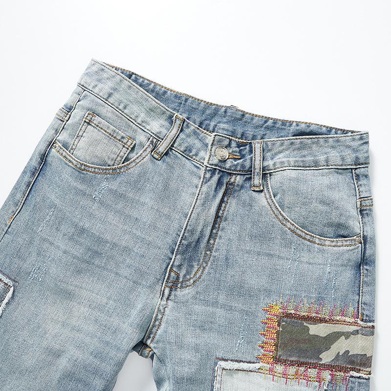 Men's Patchwork Embroidered Jeans 9268189298872