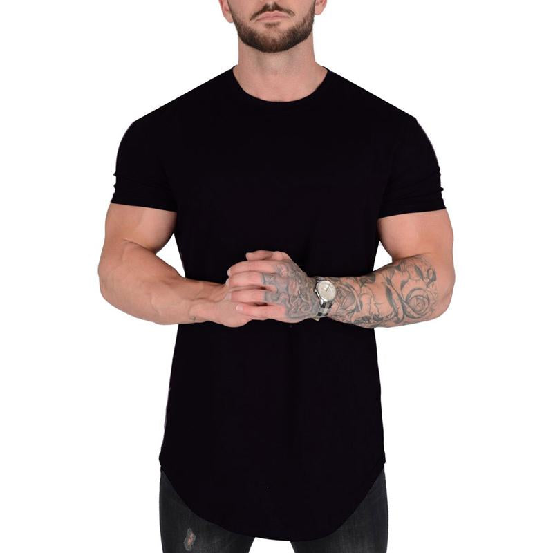 Men's Solid Color Loose Round Neck Short Sleeve T-Shirt 9261123829944