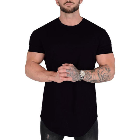 Men's Solid Color Loose Round Neck Short Sleeve T-Shirt 9261123829944