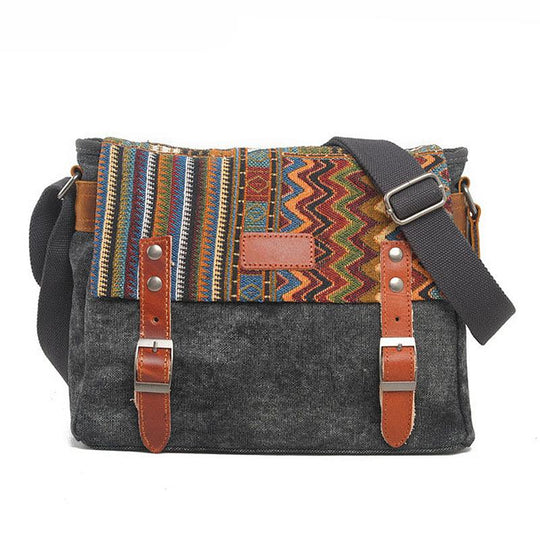 Men's Retro Ethnic Pattern Canvas Shoulder Bag 9262190330040