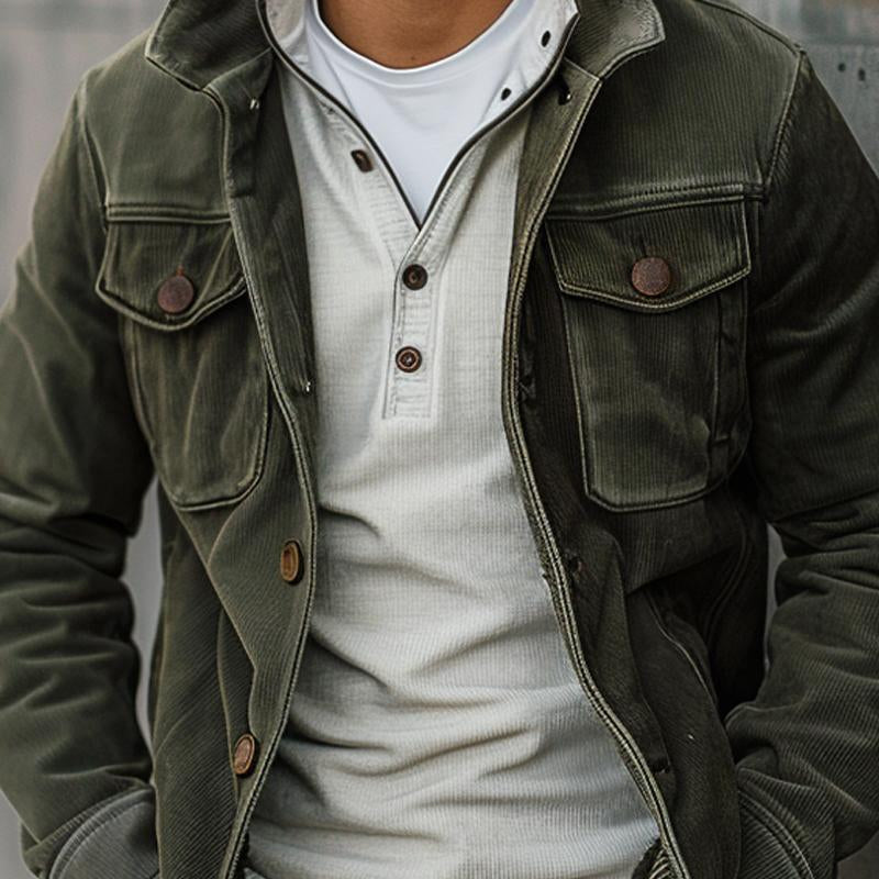 Men's Vintage Corduroy Lapel Jacket 9878728638648