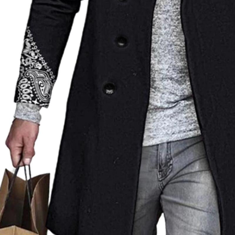 Men's Printed Lapel Single-breasted Coat 9261111115960