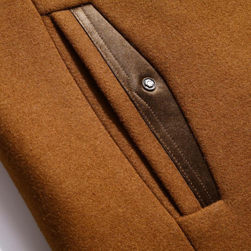 Men's Casual Solid Color Scarf Collar Mid-length Coat 9261106200760
