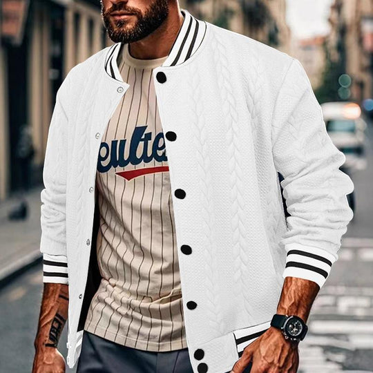 Men's Casual Single Breasted Cardigan Baseball Jacket 9261088735416