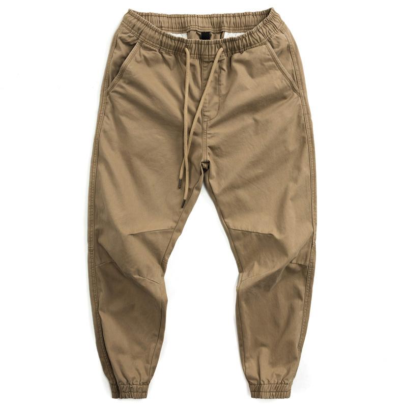 Men's Solid Color Loose Elastic Waist Cargo Pants 9261770047672