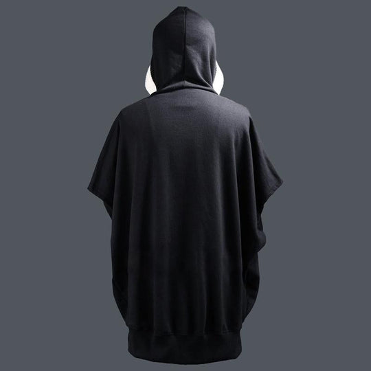 Men's Loose Color Block Hooded Short Sleeve Sweatshirt Jacket 9261079494840