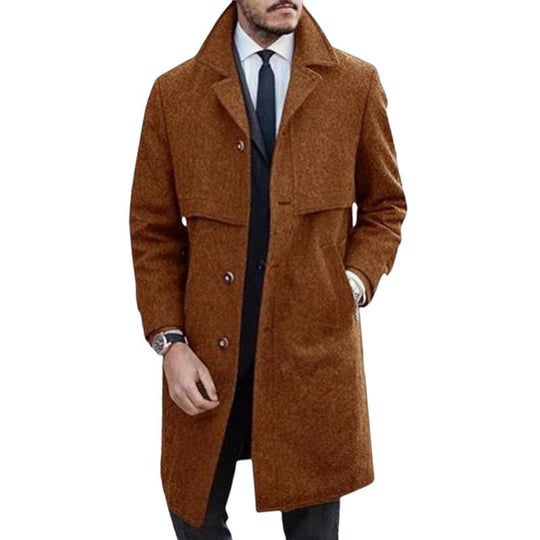 Men's Solid Color Single Breasted Long Suit Coat 9261106397368