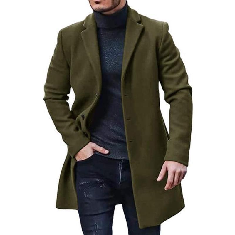 Men's Casual Solid Color Button Suit Collar Jacket Coat 9261102563512