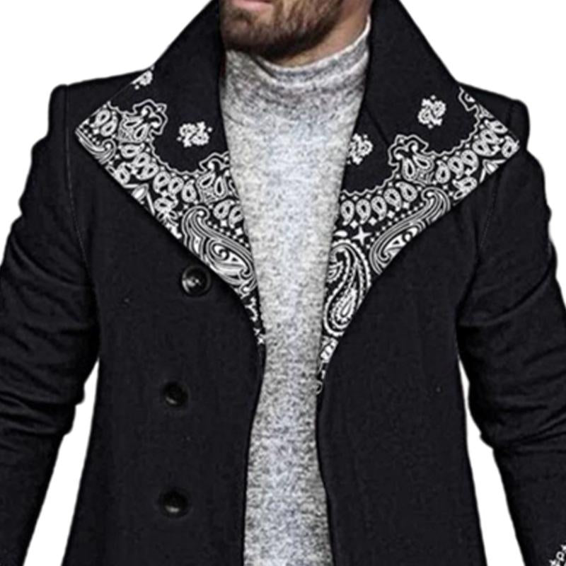 Men's Printed Lapel Single-breasted Coat 9261111115960