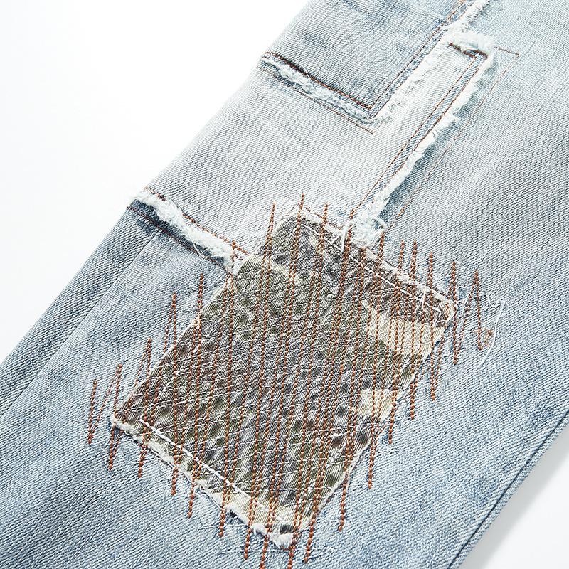 Men's Patchwork Embroidered Jeans 9268189298872