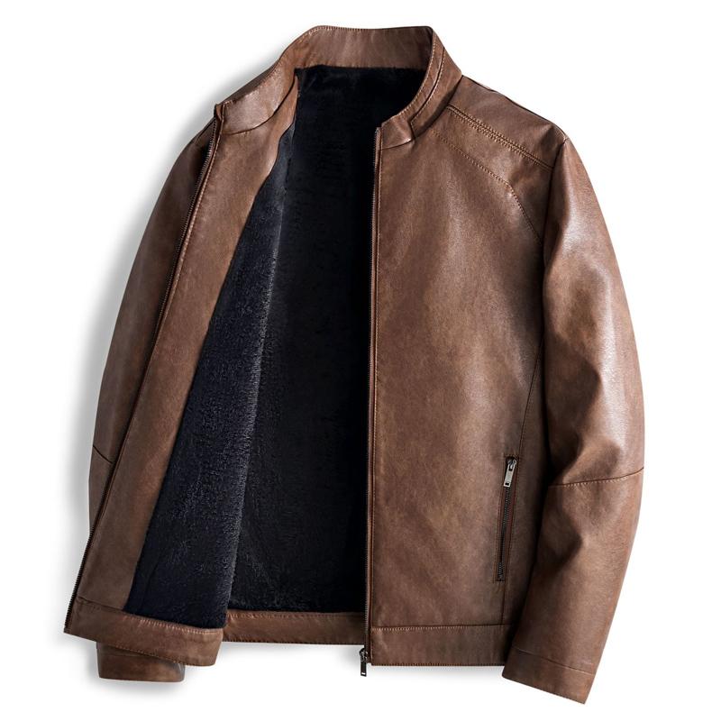 Men's Vintage Plush Leather Jacket 9261095715000