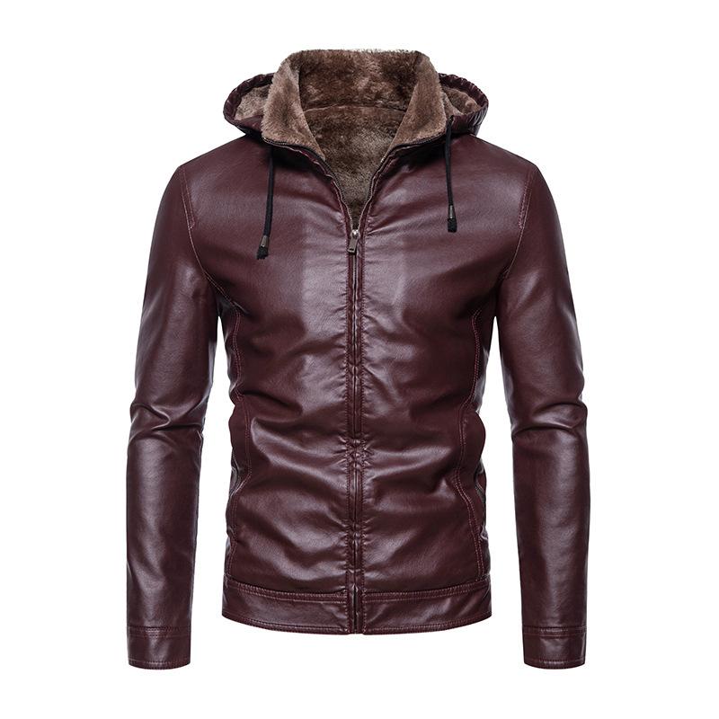 Men's Fur All-in-one Plus Velvet Thickened Leather Jacket 9261091291320