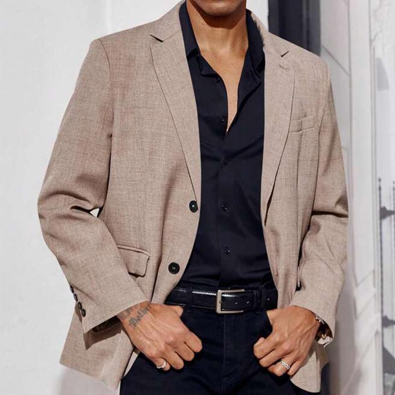 Men's Solid Color Button Down Thin Suit Jacket 9888006078648