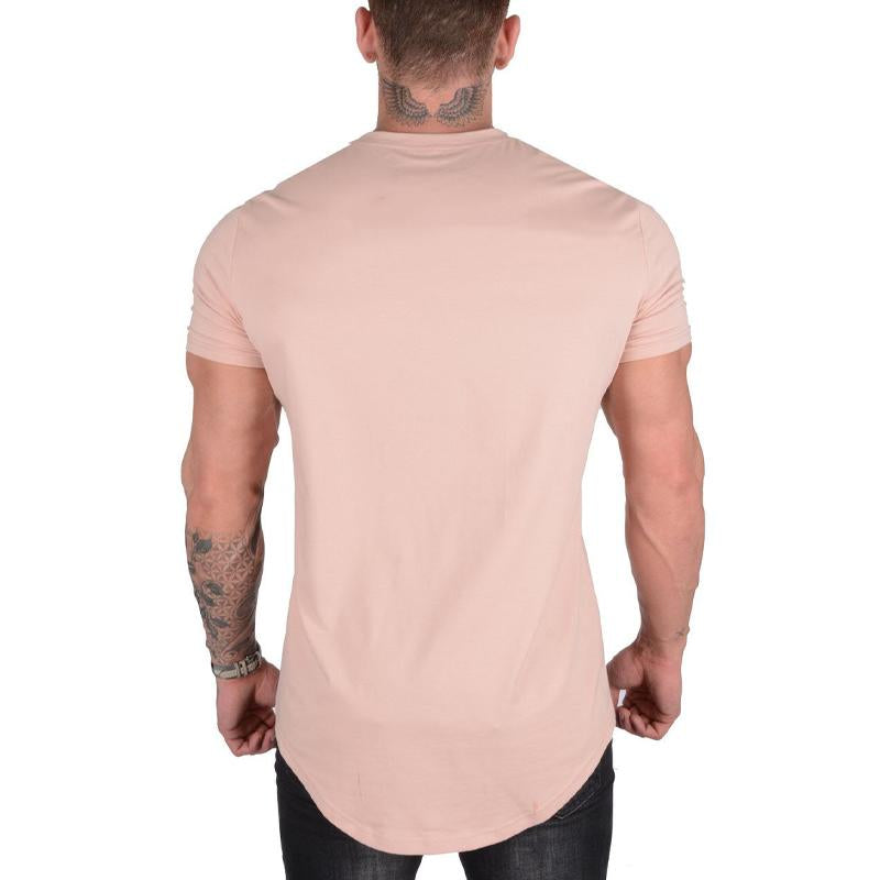 Men's Solid Color Loose Round Neck Short Sleeve T-Shirt 9261123829944