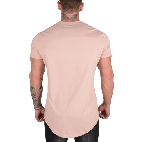 Men's Solid Color Loose Round Neck Short Sleeve T-Shirt 9261123829944