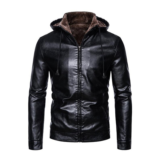 Men's Fur All-in-one Plus Velvet Thickened Leather Jacket 9261091291320