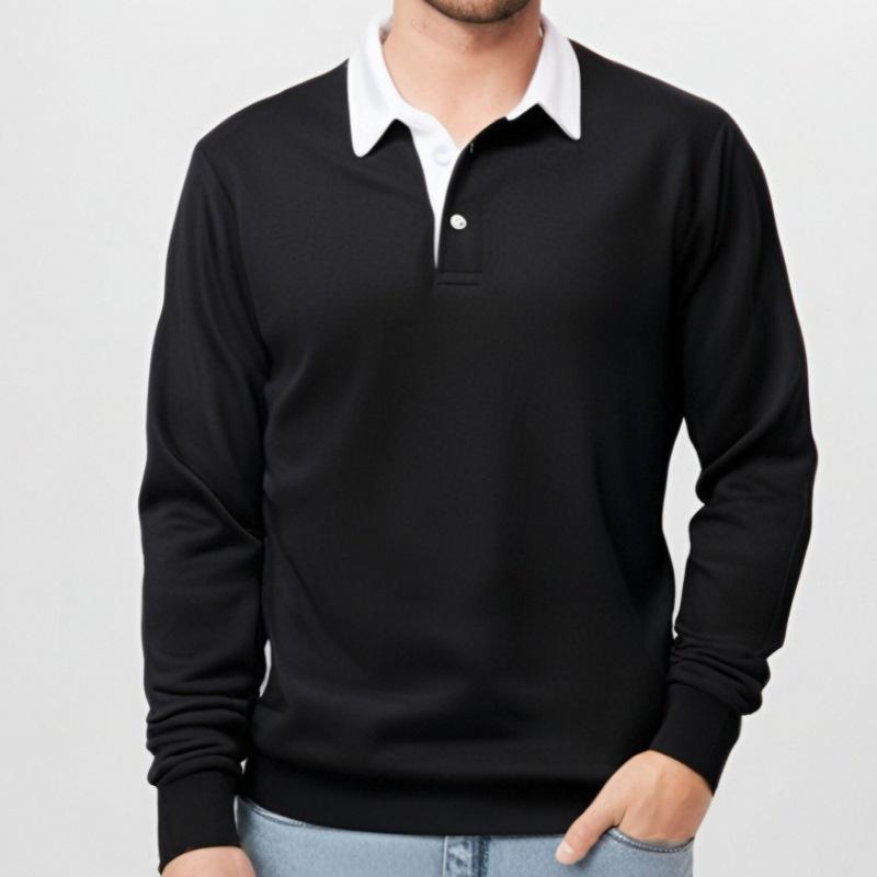 Men's Classic Casual Long Polo Neck Long Sleeve Sweatshirt Dtt25081905