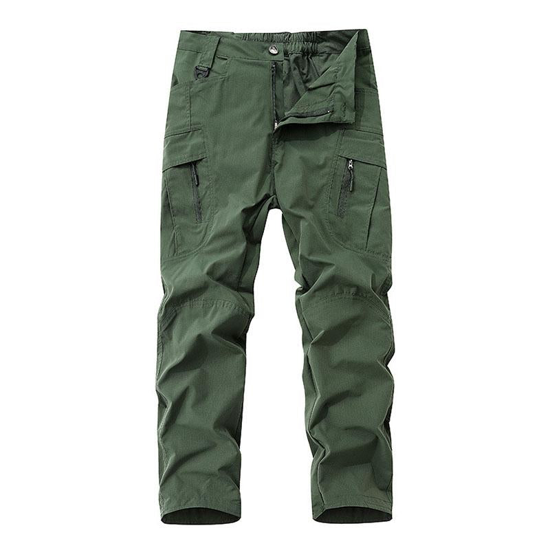 Men's Casual Solid Color Multi-Pocket Straight Leg Cargo Pants 9261765951672