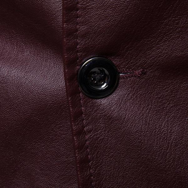 Men's Vintage Lapel Two Button Single Breasted Slim Fit PU Blazer DTT25082003