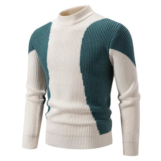 Men's Colorblock Half Turtleneck Knit Sweater 9262185152696