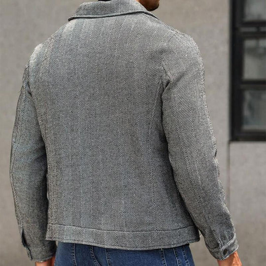 Men's Solid Color Herringbone Lapel Thin Jacket 9888006275256