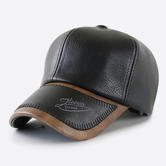 Men's Vintage Plush Warm Leather Baseball Cap 9880236490936