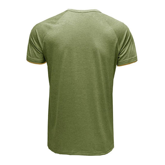 Men's Casual Contrasting Henley Collar Short Sleeve T-Shirt 9261135528120