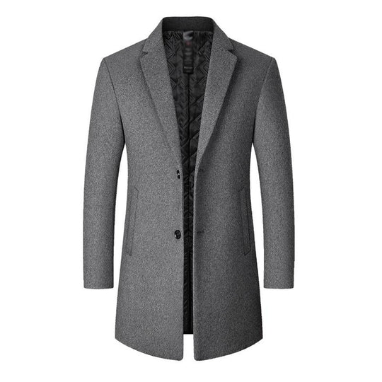 Men's Solid Color Lapel Thickened Coat 9261103775928
