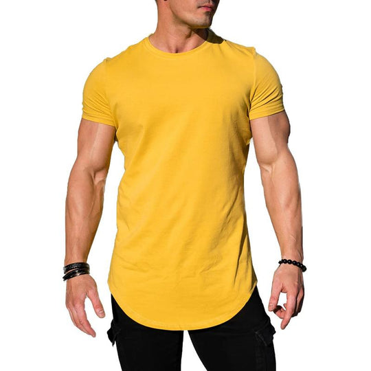 Men's Solid Color Loose Round Neck Short Sleeve T-Shirt 9261123829944
