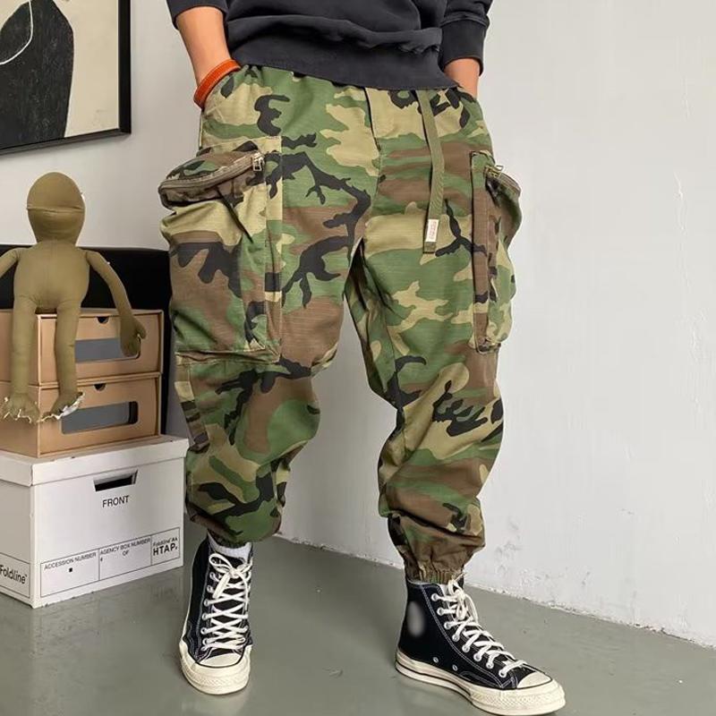 Men's Vintage Loose Camo Big Pocket Cargo Pants 9261762805944